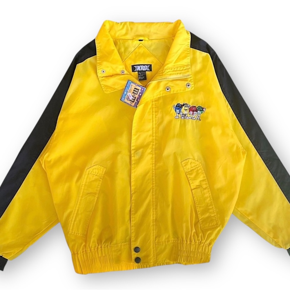 Vintage NWT M&M's Racing Jacket Yellow NASCAR Full Zip Embroidered Logo